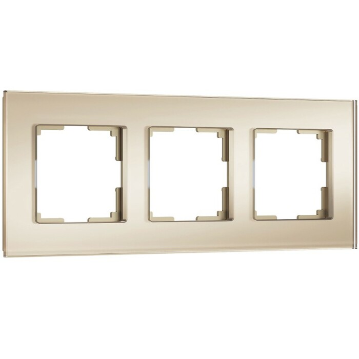 Werkel W0033111  Рамка на 3 поста Senso (шампань, стекло soft-touch)