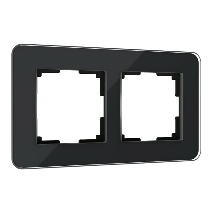 Werkel W0022448  Рамка на 2 поста Elite (черный, стекло)