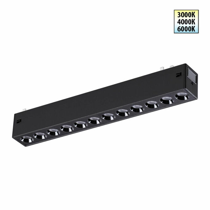 NOVOTECH 359930 PORT NT25 208 черный Трековый светильник с переключ. цв. темпер. IP20 LED 3000К 4000