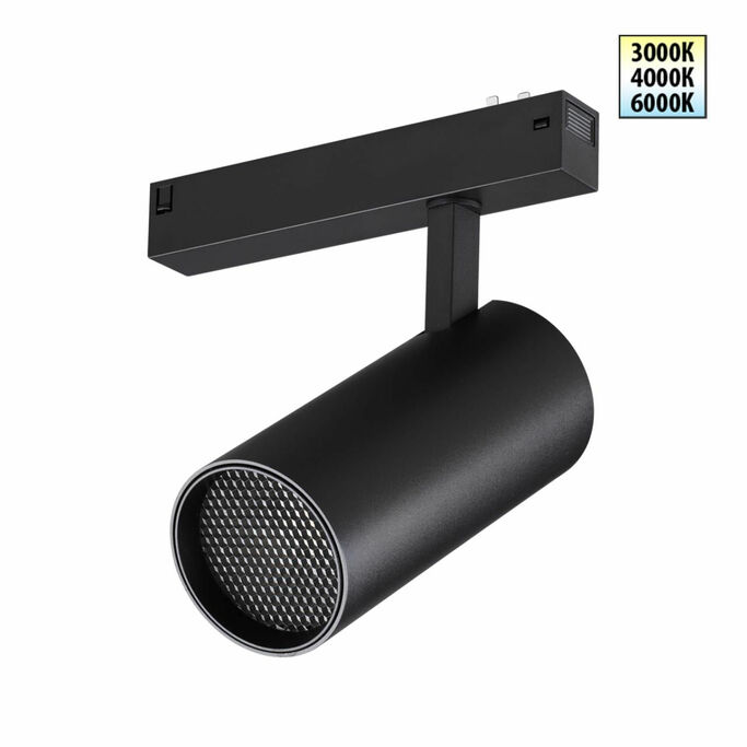 NOVOTECH 359960 PORT NT25 220 черный Трековый светильник с переключ. цв. темпер. IP20 LED 3000К 4000