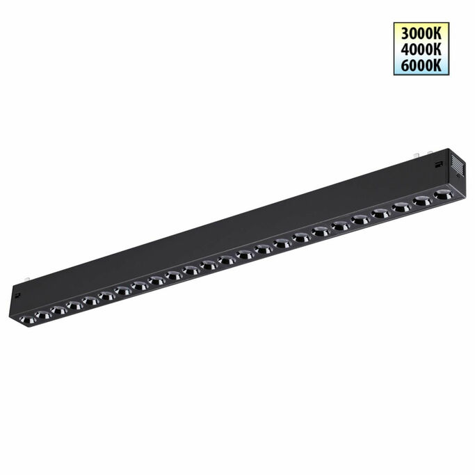 NOVOTECH 359932 PORT NT25 208 черный Трековый светильник с переключ. цв. темпер. IP20 LED 3000К 4000