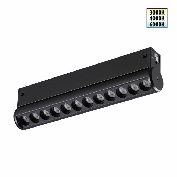 NOVOTECH 359946 PORT NT25 214 черный Трековый светильник с переключ. цв. темпер. IP20 LED 3000К 4000