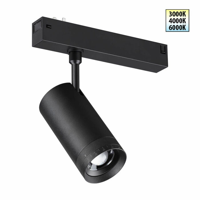 NOVOTECH 359961 PORT NT25 224 черный Трековый светильник с переключ. цв. темпер. IP20 LED 15W 3000К 