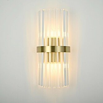 Бра Odeon Clear Glass Gold Metal Wall Lamp By Imperiumloft