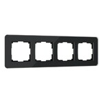 Werkel W0042448  Рамка на 4 поста Elite (черный, стекло)