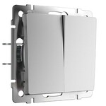 Werkel W1123065  Перекрестный выключатель двухклавишный (серебряный матовый)