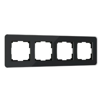 Werkel W0042448  Рамка на 4 поста Elite (черный, стекло)