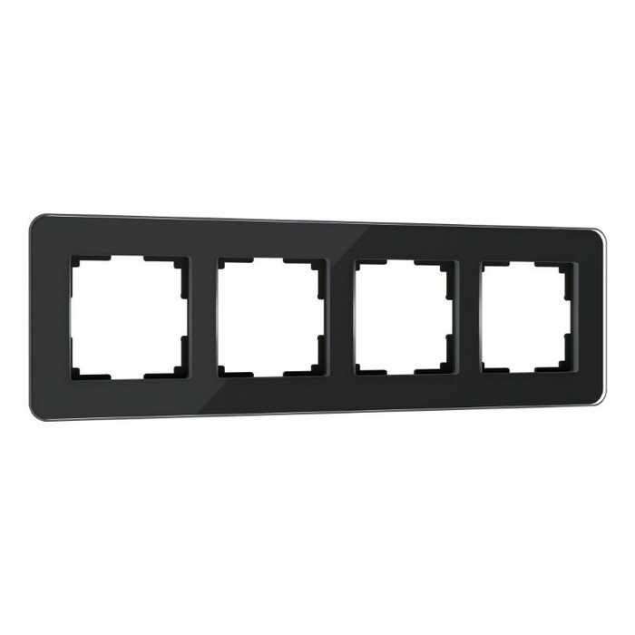 Werkel W0042448  Рамка на 4 поста Elite (черный, стекло)